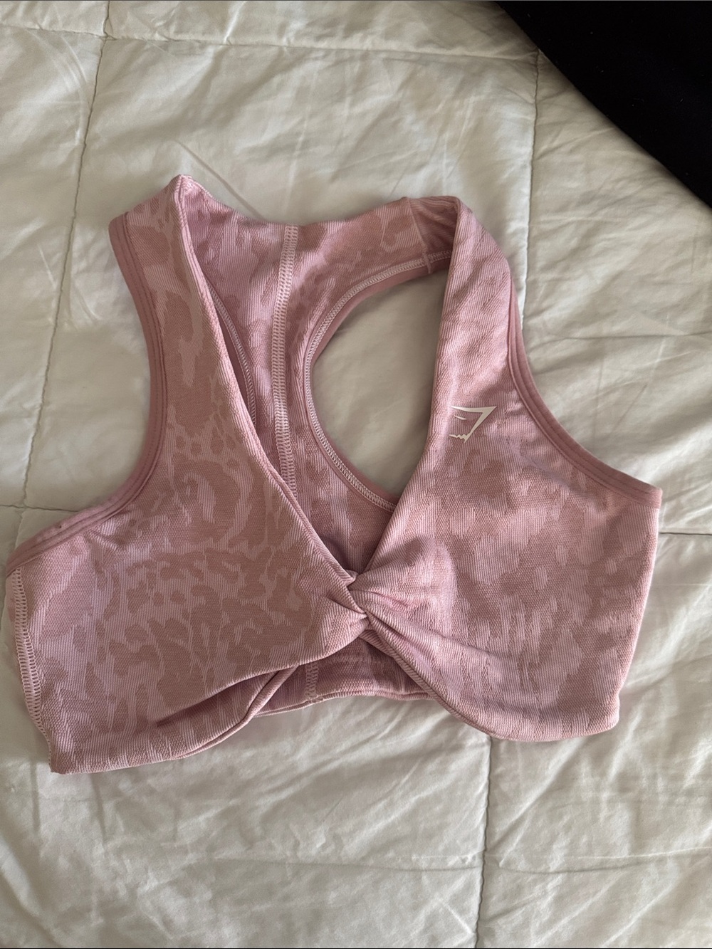 Gymshark Dusty Pink Twist-Front Racerback Sports Bra